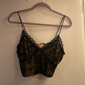 Black Lace Cropped Cami